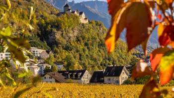 Blick auf das Schloss Vaduz bei herbstlicher Stimmung