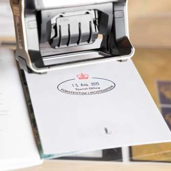 Souvenir-Stempel, erhältlich im Liechtenstein Center in Vaduz