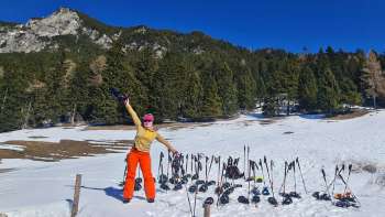 Wander-Kathi bei einer geführten Schneeschuhtour