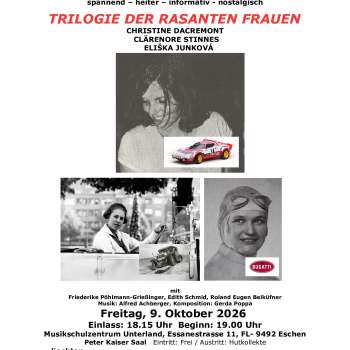 Plakat Liechtenstein TRILOGIE DER RASANTEN FRAUEN