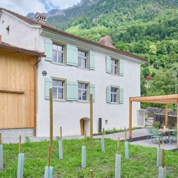 Gartenbereich mit gemütlicher Laube